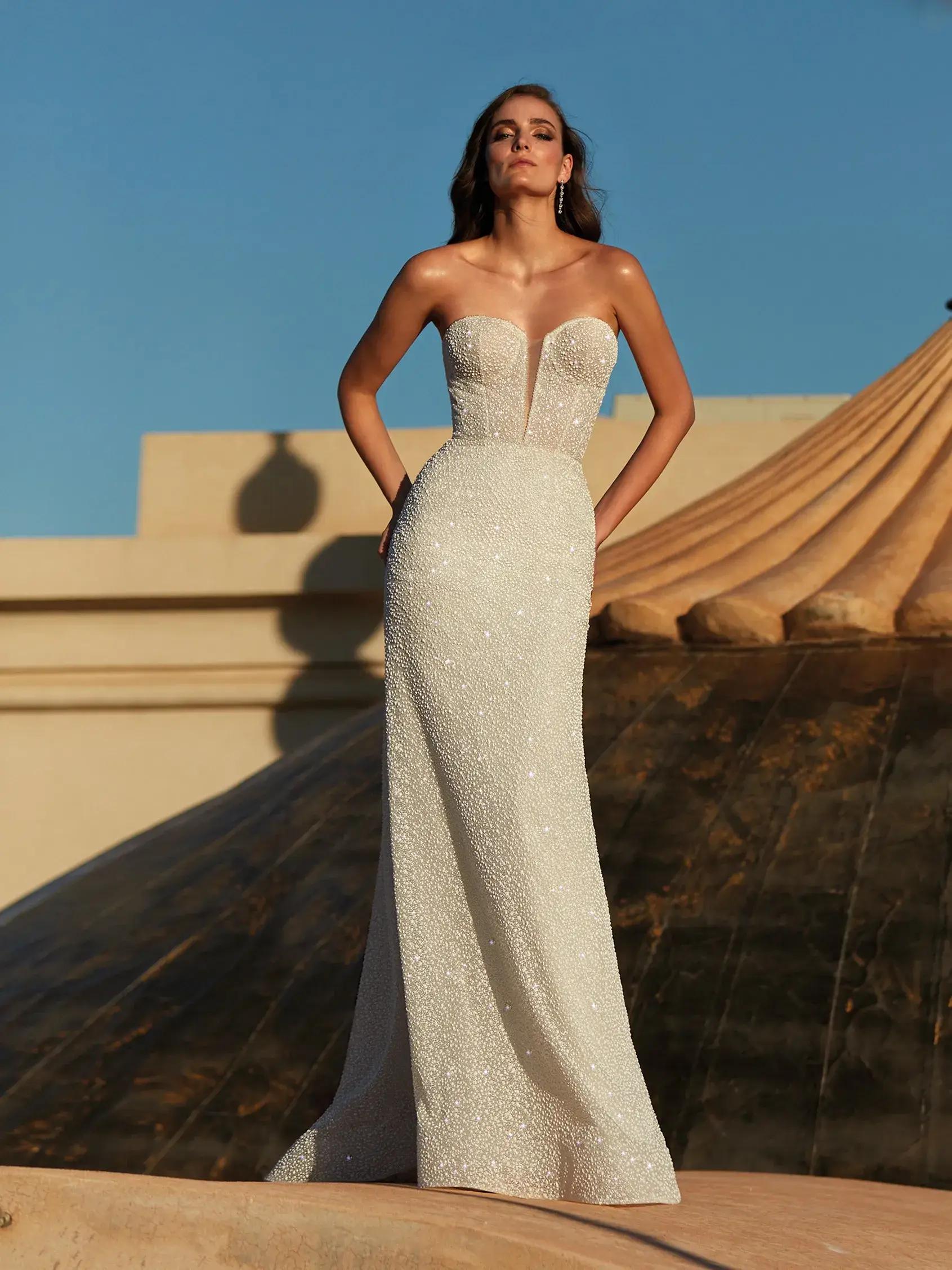 Model wearing a Pronovias gown